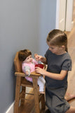 Amish-Made Wooden Doll High Chair, "Rebekah's Collection"