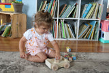 Wooden ABC Block Wagon Toy with Pull-String, Amish-Made