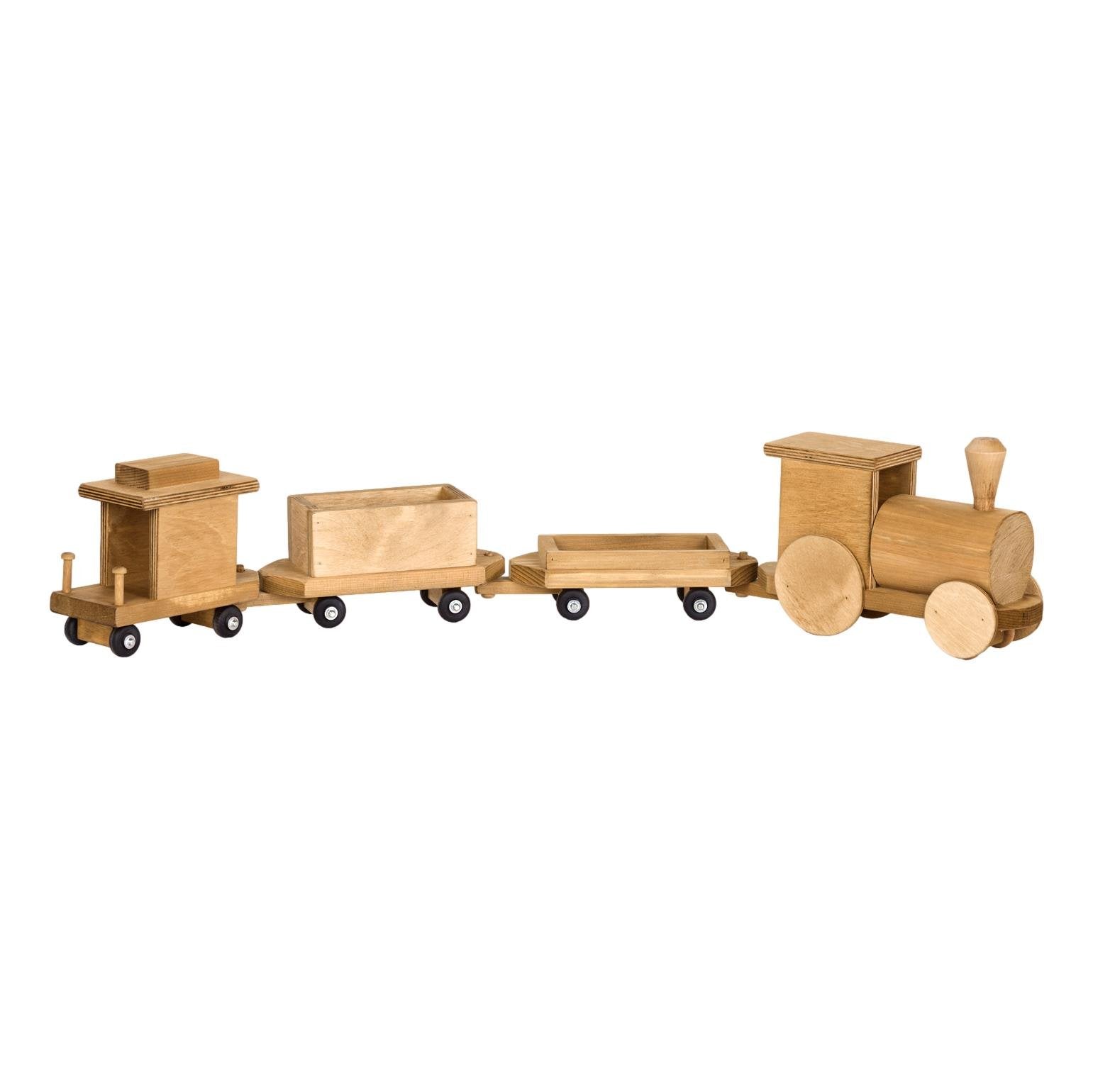 Amish-Made Large Wooden 40" Freight Train Toy Set, Kid-Safe Finish