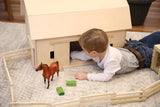 Amish-Made Large Wooden Hip-Roof Barn Toy