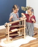 Amish-Made Deluxe Wooden Marble Flyer Racetrack Toy