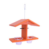 Amish-Made Double-Cup Oriole Bird Feeder, Jelly Oriole Feeder with Pegs for Orange Halves