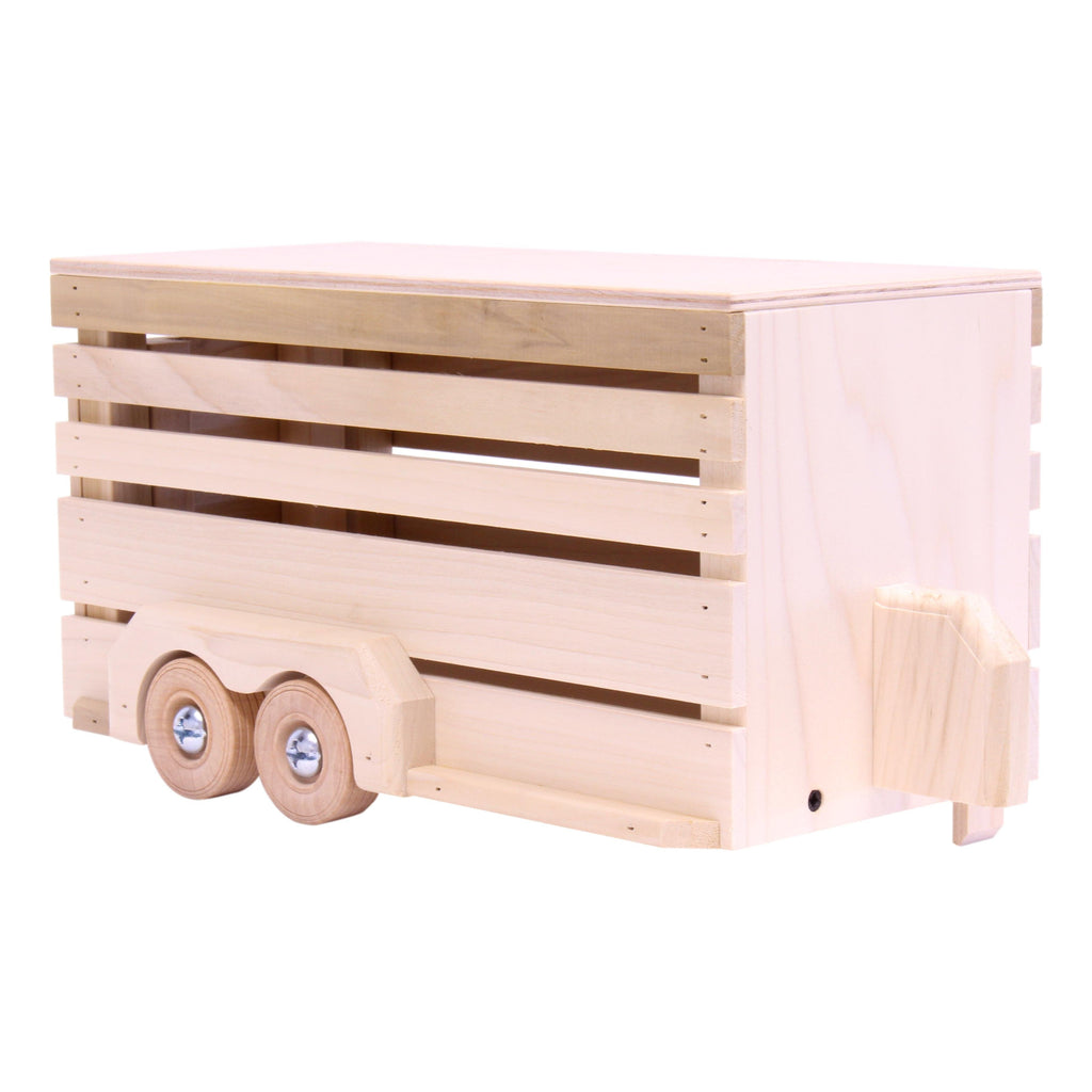 Amish-Made Wooden Horse Trailer Toy