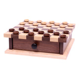 Deluxe Chess/Checkers Wooden Game Board Set - with Pullout Drawer