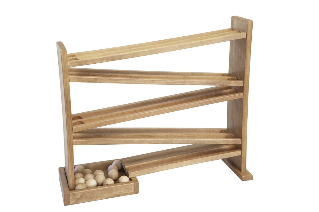 Amish-Made Wooden Ball Roller Racetrack Toy