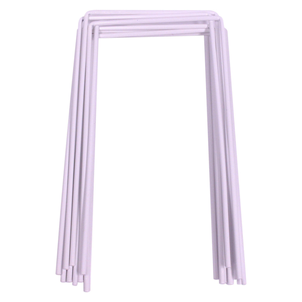 Set of 9 White Croquet Wickets, Sturdy 7 Gauge Square Hoops