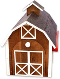 Amish-Made Wooden Mailbox, Dutch Barn Style, Post-Mount