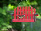 Amish-Made Porch Swing Bird Feeder, Eco-Friendly Poly Lumber Hanging Decorative Bird Feeder