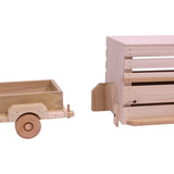 Amish-Made Wooden Toy Pickup & Horse Trailer Set