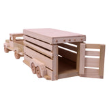 Amish-Made Wooden Toy Pickup & Horse Trailer Set