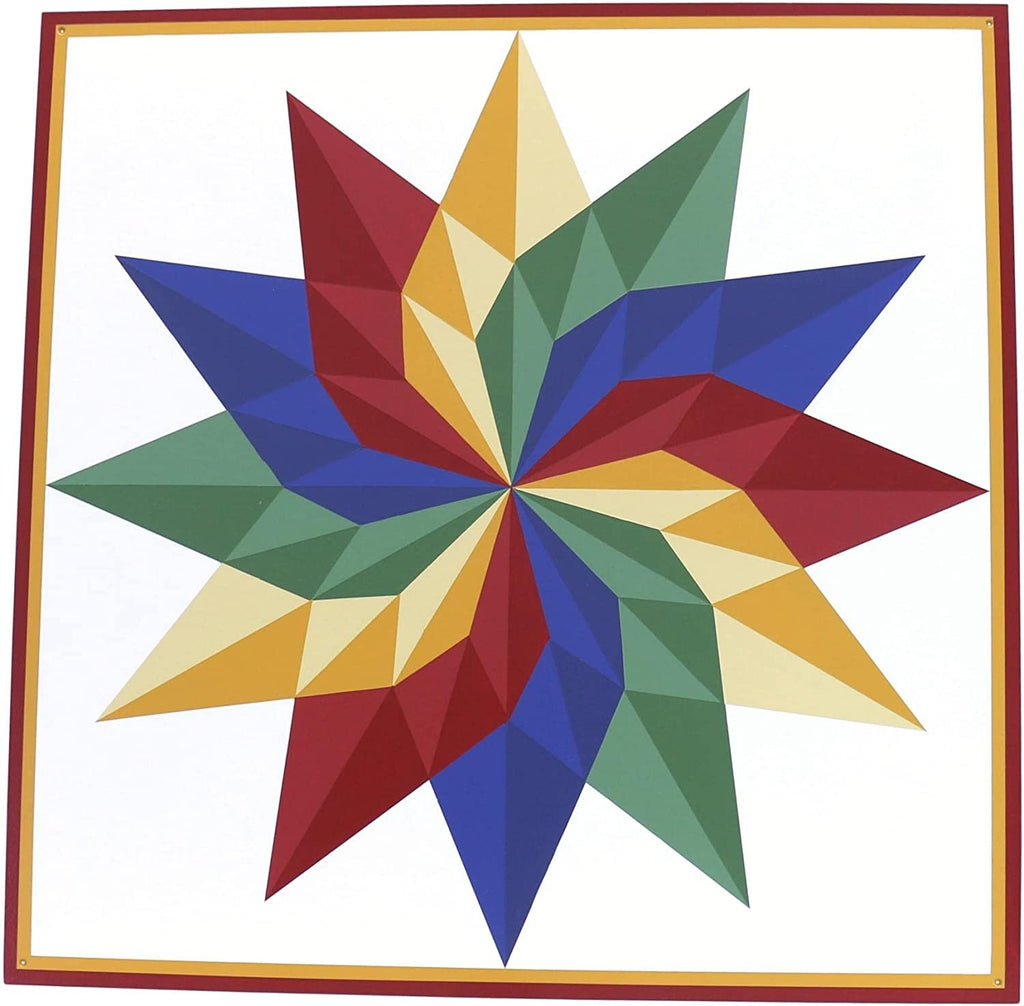 Hand-Painted Barn Quilt Sign - Dahlia "Sunburst" Design - Large 36" x 36" Size