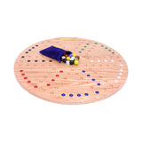 Round Aggravation Game Board Set - Solid Oak Wood - Double-Sided