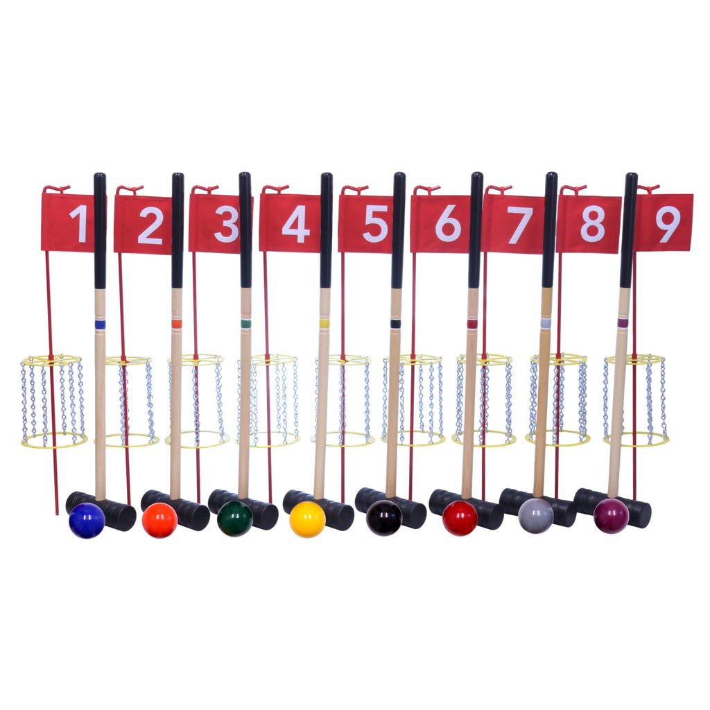 NEW! Amish-Made Deluxe Flag Croquet Golf Game Set