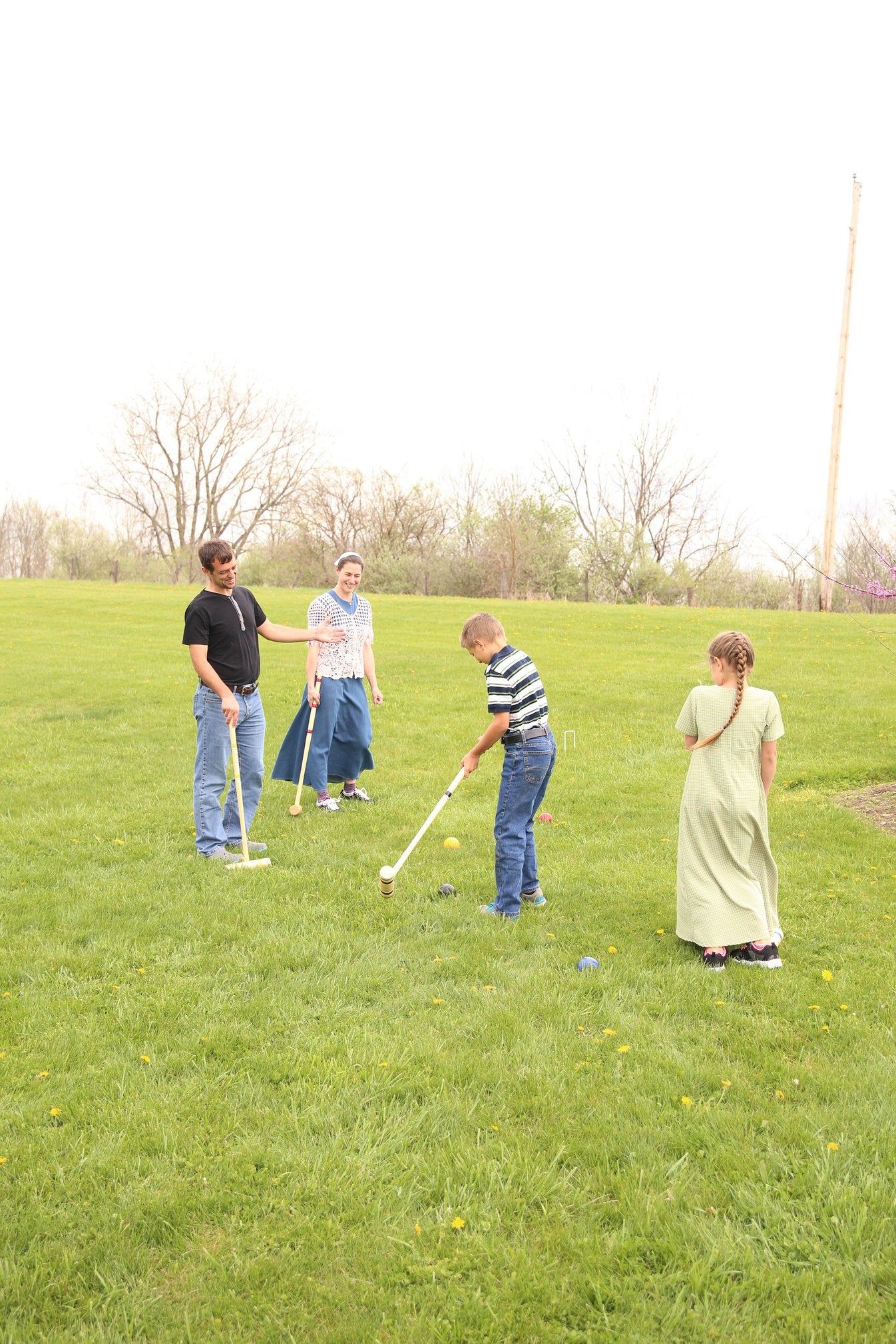 Amish-Made Deluxe Flag Croquet Golf Game Set 