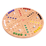 Aggravation Marble Game Board Set - Round 18" Wide Wahoo Game - Solid Oak Wood - Double-Sided