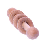 Amish-Made Wooden 3-Ring Baby Rattle Toy - Unfinished Wood - 4.5" Long