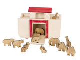 Wooden Noah's Ark Toy with 14 Toy Animals