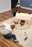 Amish-Made Large Wooden Hip-Roof Barn Toy