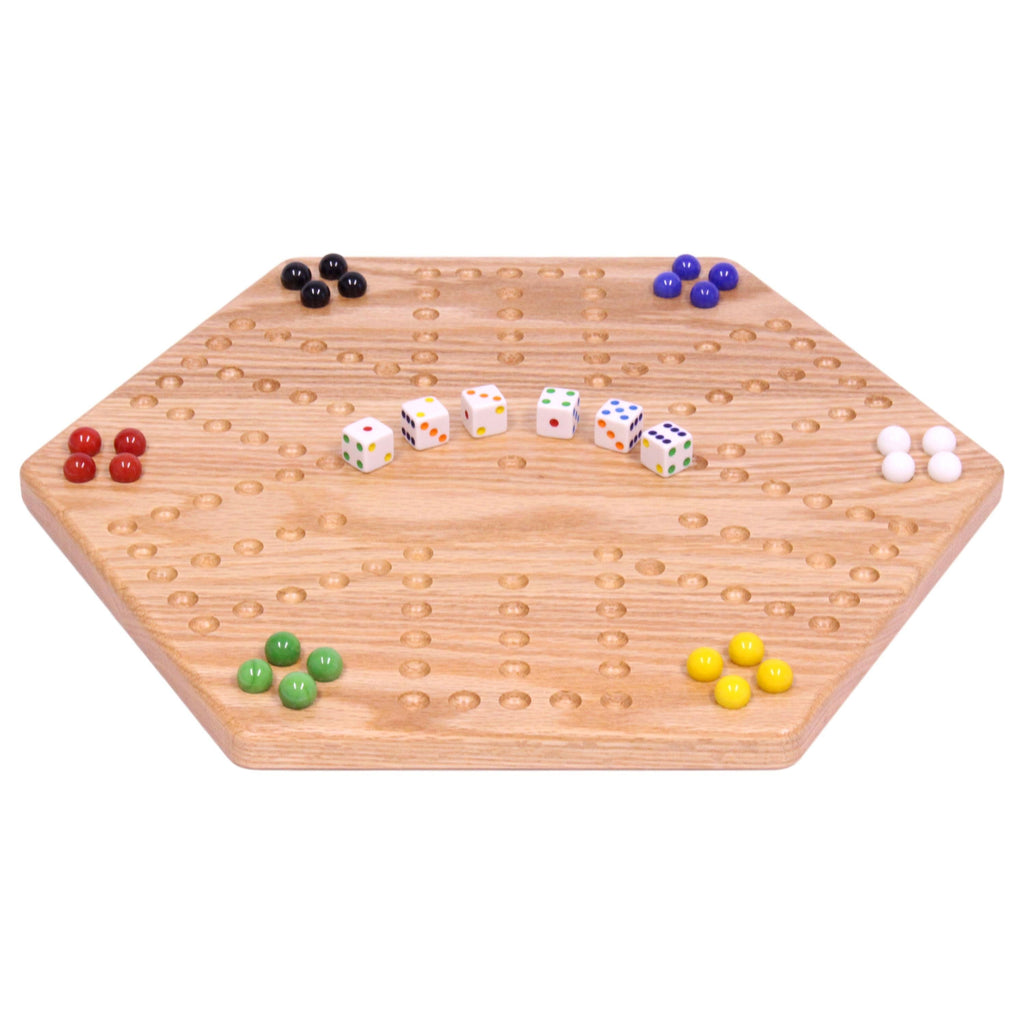 Solid Oak 16" Wide Aggravation Game Board, Unpainted Holes, Double-sided