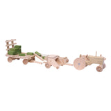 Little Farmer Hay Baling Toy Set - Wooden Toy Tractor, Hay Baler, Hay Wagon and 16 Hay Bales