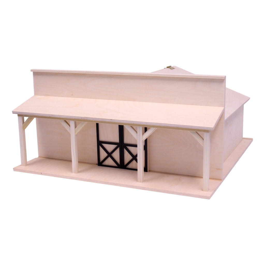 Amish-Made Large Wooden Western Horse Barn Toy