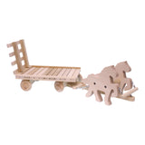 Amish-Made Wooden Toy Horse and Hay Wagon Set, Unfinished Wood