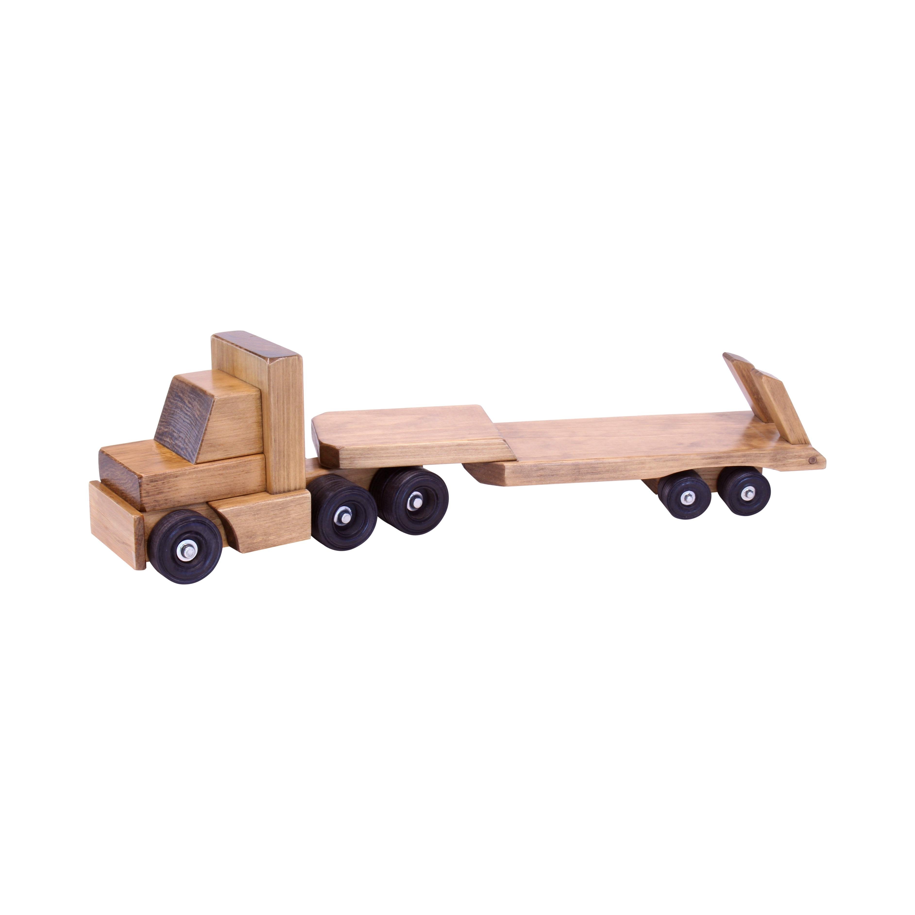 Wooden Flatbed Semi Truck And Trailer