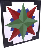 Hand-Painted Barn Quilt Sign - Mariner's Compass "Sailor" Design