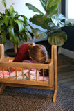 Amish-Made Wooden Deluxe Doll Swinging Cradle, "Katies Collection"