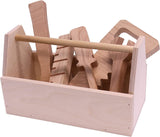 Kid's Play Tool Box Toy Set, 6 Piece Wooden Toy Tool Set, Unfinished