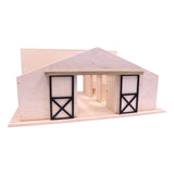 Amish-Made Large Wooden Western Horse Barn Toy